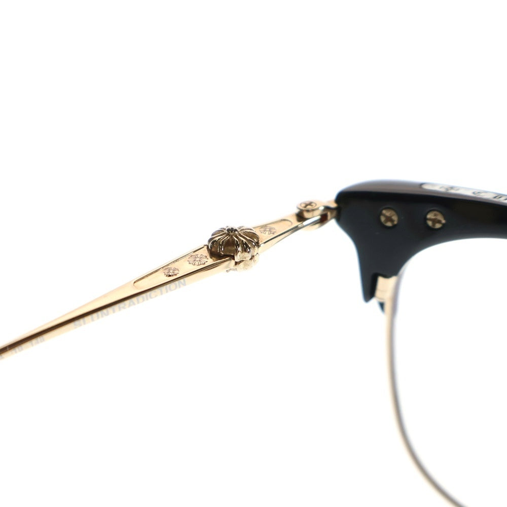 CHROME HEARTS(クロムハーツ) SLUNTRADICTION HALF RIM CH ハーフリムラウンド 眼鏡 メガネ ブラック/ゴールド