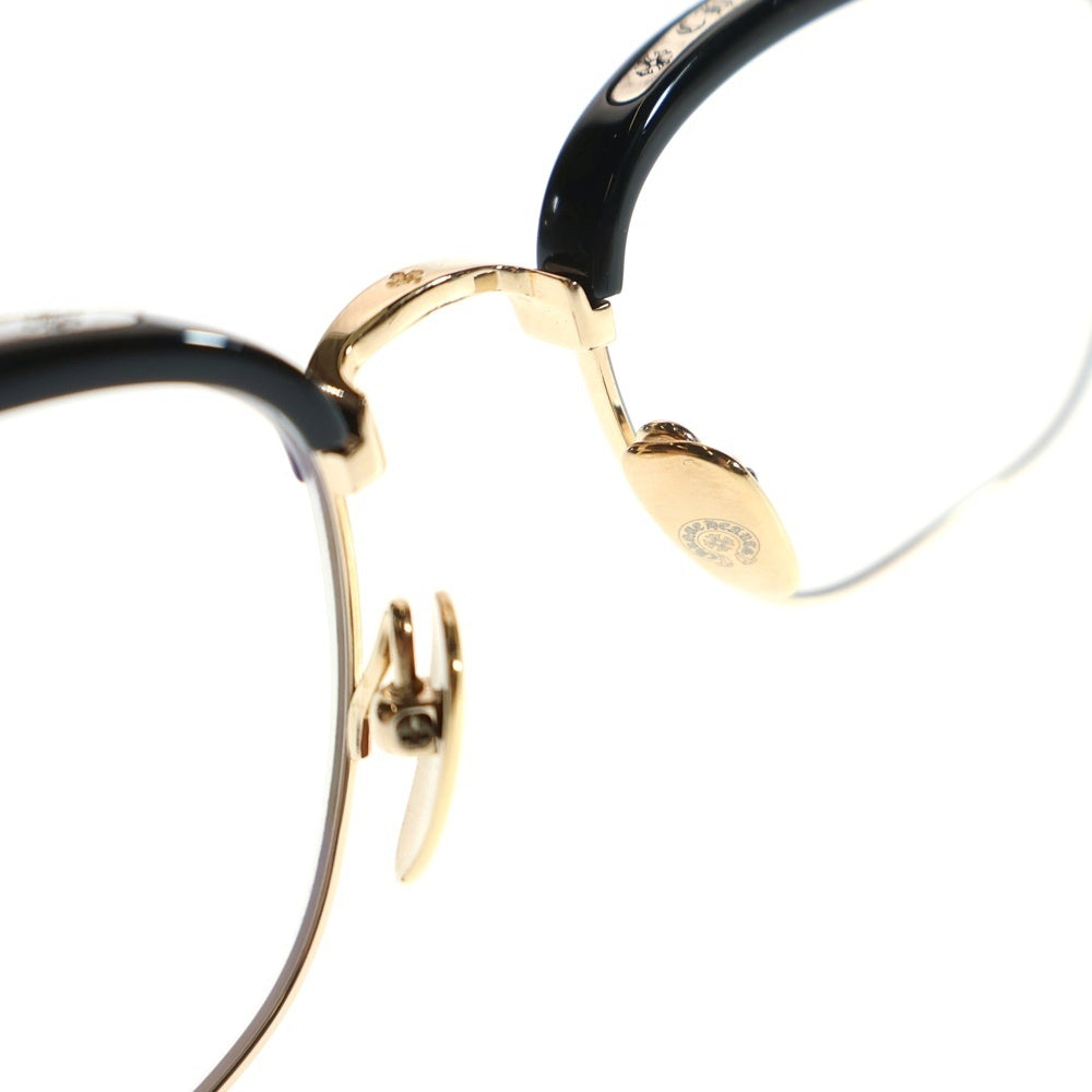 CHROME HEARTS(クロムハーツ) SLUNTRADICTION HALF RIM CH ハーフリムラウンド 眼鏡 メガネ ブラック/ゴールド