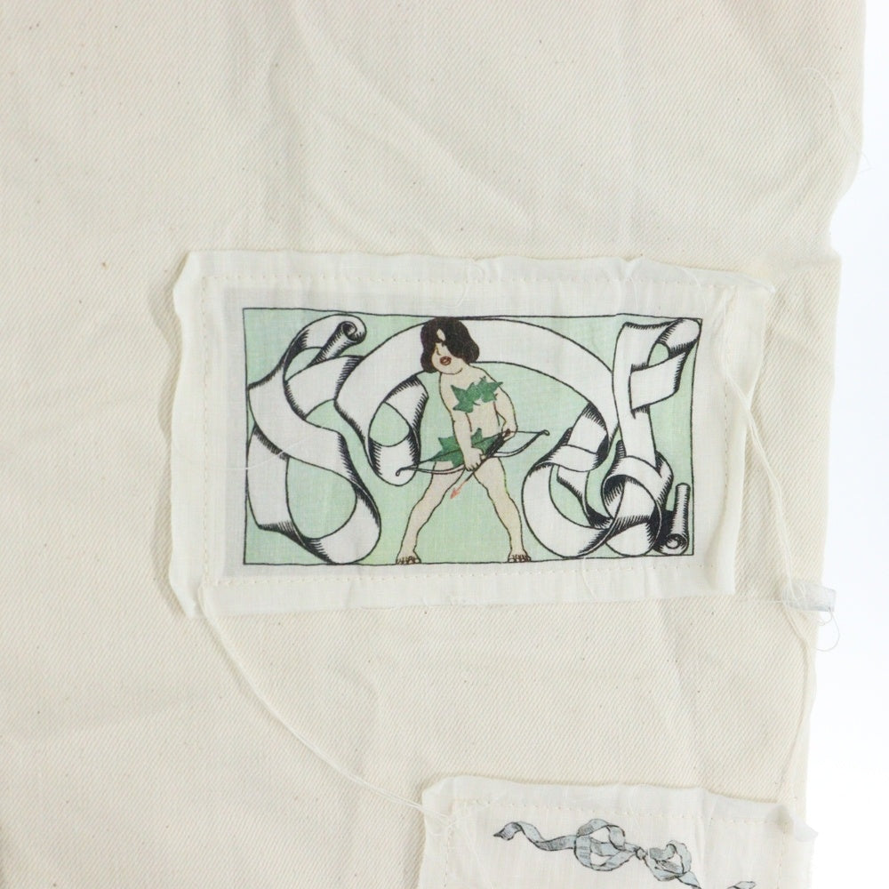 midorikawa(ミドリカワ) 25SS DENIM VEST IVORY パッチワーク ワッペン付き デニムベスト アイボリー