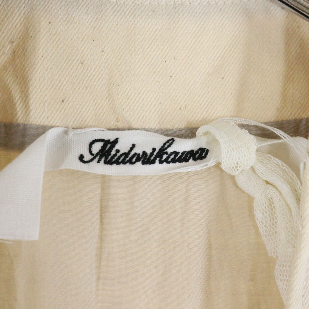 midorikawa(ミドリカワ) 25SS DENIM VEST IVORY パッチワーク ワッペン付き デニムベスト アイボリー