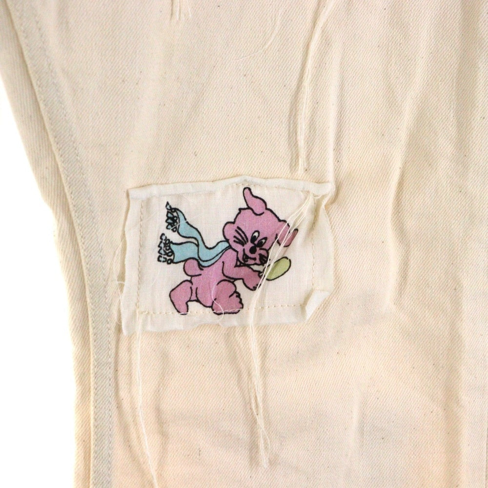 midorikawa(ミドリカワ) 25SS DENIM PANTS IVORY パッチワーク ワッペン付き デニムパンツ アイボリー