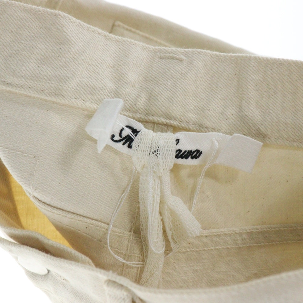 midorikawa(ミドリカワ) 25SS DENIM PANTS IVORY パッチワーク ワッペン付き デニムパンツ アイボリー