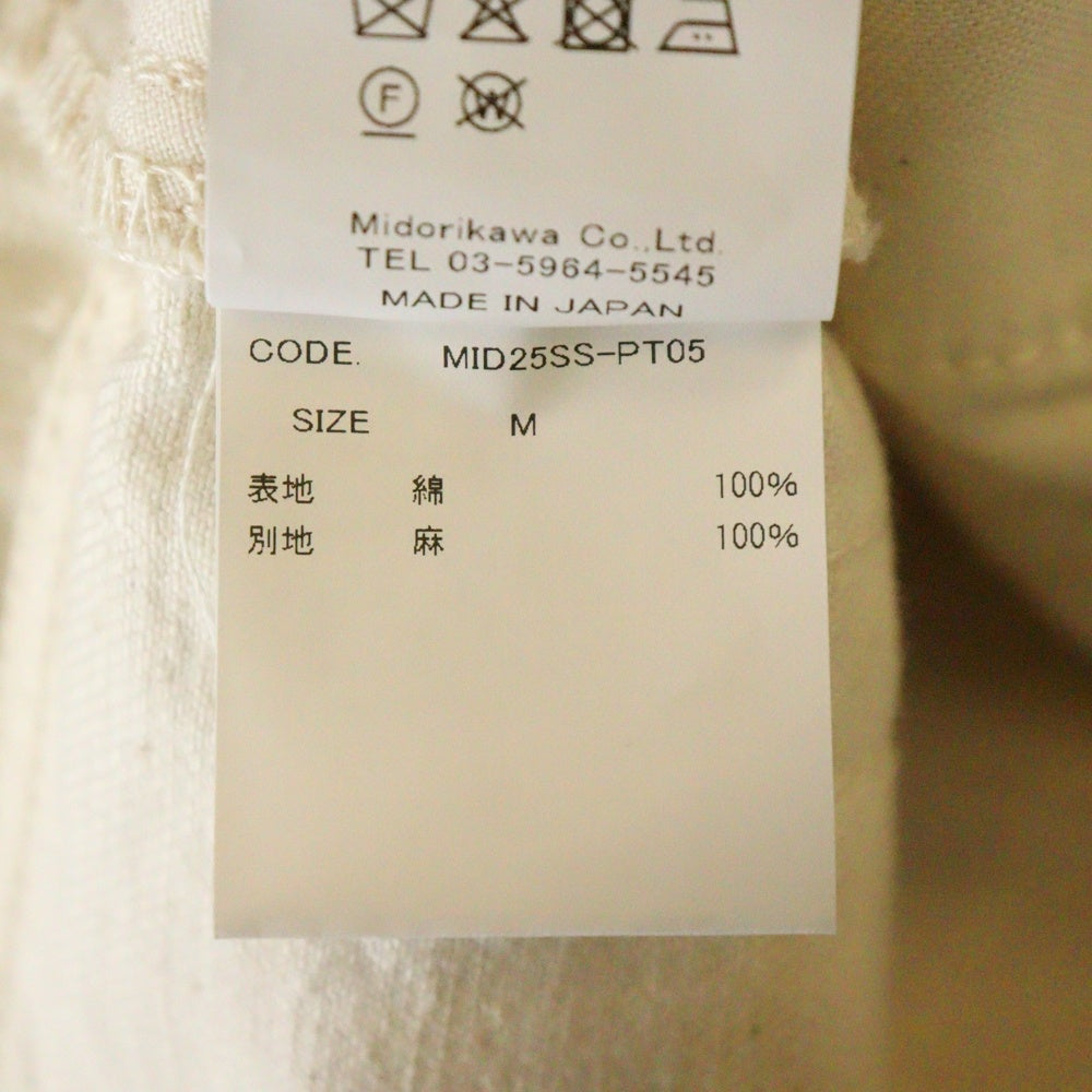 midorikawa(ミドリカワ) 25SS DENIM PANTS IVORY パッチワーク ワッペン付き デニムパンツ アイボリー