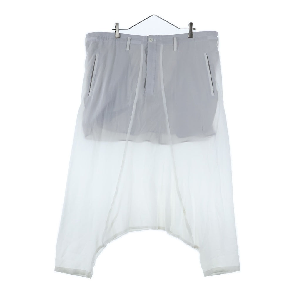 Yohji Yamamoto POUR HOMME(ヨウジヤマモト プールオム) 12M SILK DESIN SARROUEL PANTS シルクサルエル スラックスパンツ ホワイト HP-P39-537