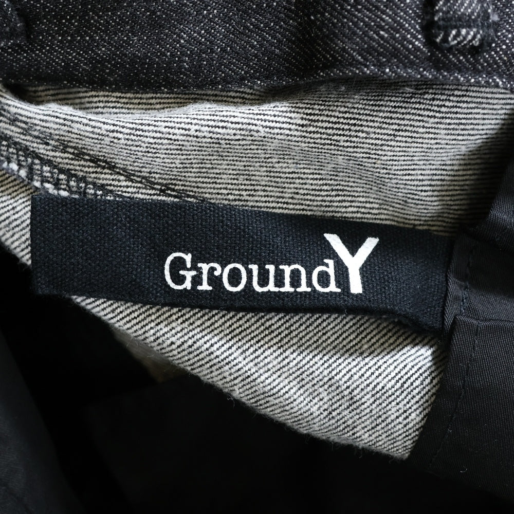 Ground Y(グラウンドワイ) サイドニットデザイン バギースラックスパンツ グレー GO-P16-815