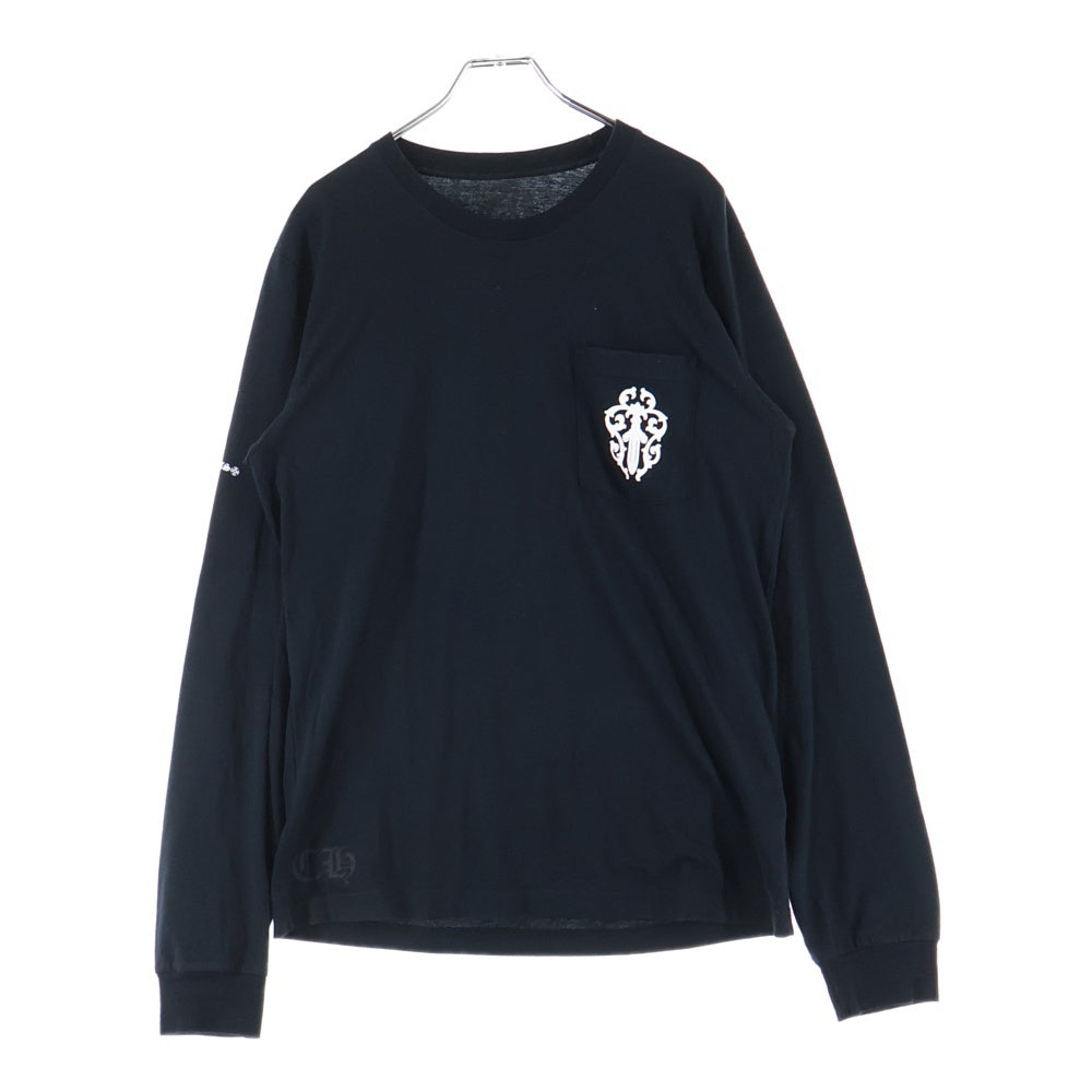 CHROME HEARTS(クロムハーツ) ダガープリント ポケット付き 長袖Tシャツ ブラック