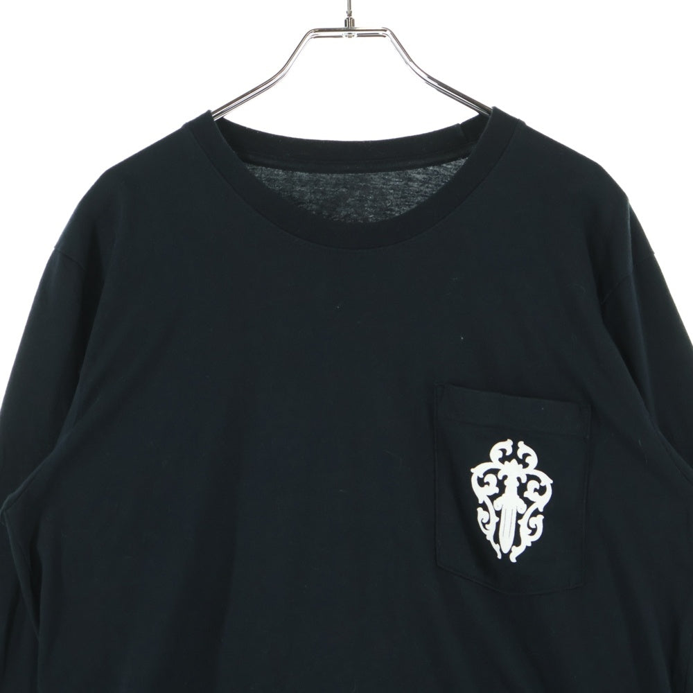 CHROME HEARTS(クロムハーツ) ダガープリント ポケット付き 長袖Tシャツ ブラック