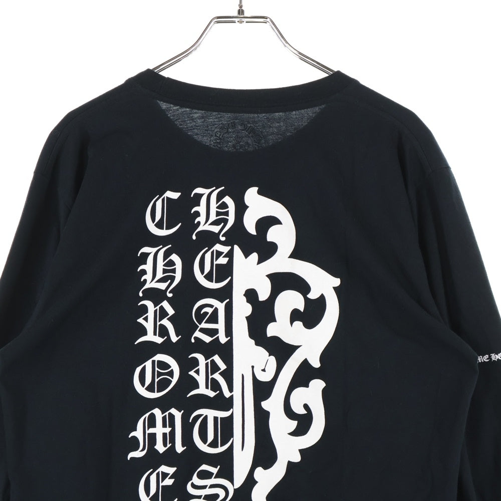 CHROME HEARTS(クロムハーツ) ダガープリント ポケット付き 長袖Tシャツ ブラック