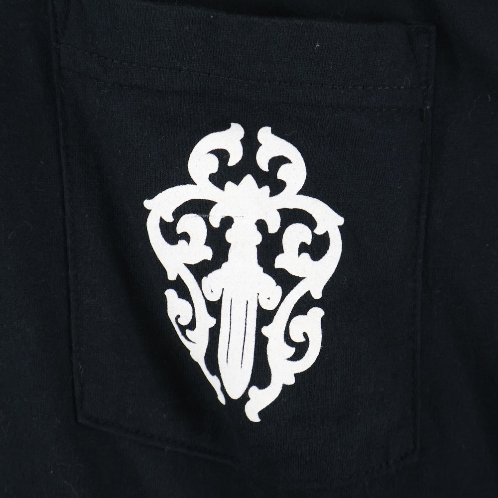 CHROME HEARTS(クロムハーツ) ダガープリント ポケット付き 長袖Tシャツ ブラック