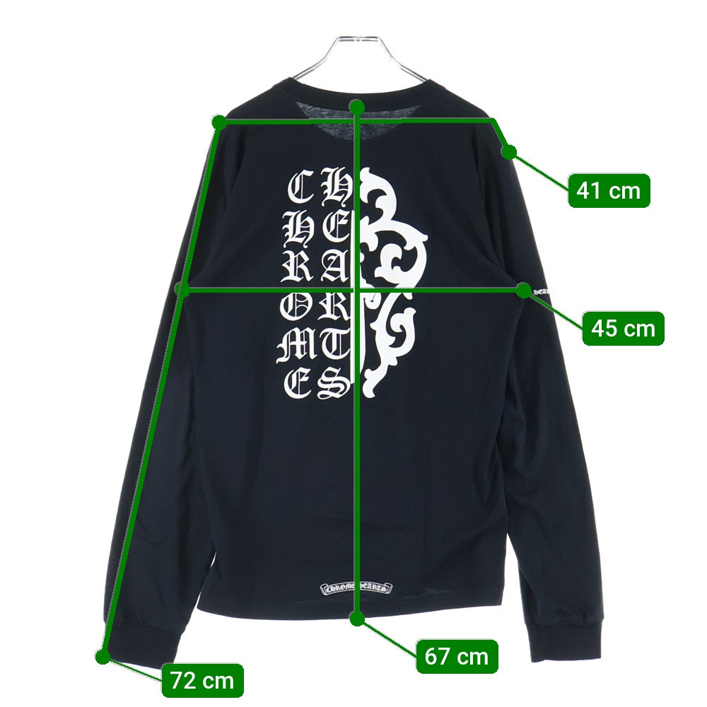 CHROME HEARTS(クロムハーツ) ダガープリント ポケット付き 長袖Tシャツ ブラック