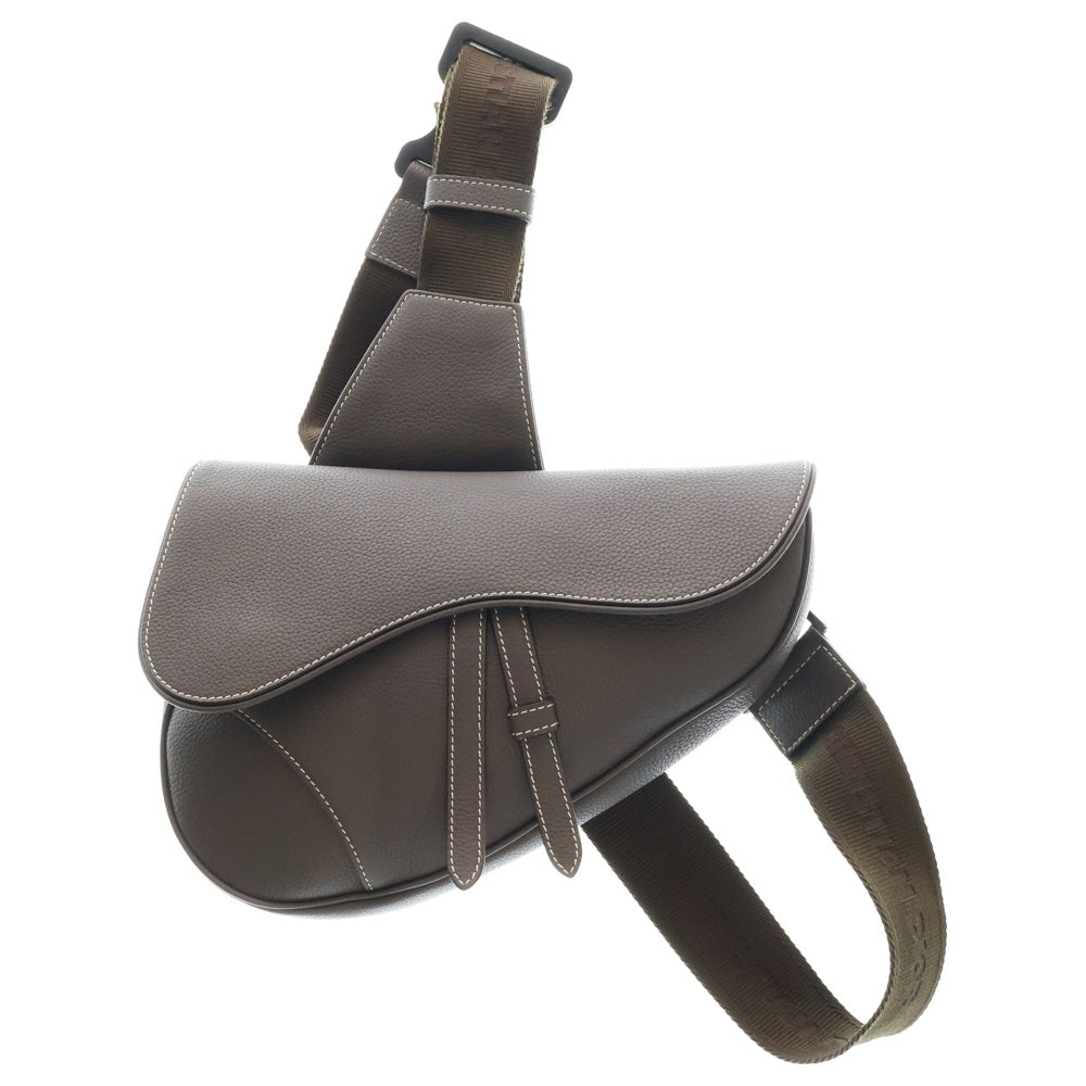 Christian Dior(クリスチャンディオール) SADDLE マキシ サドル レザー ショルダーバッグ ブラウン