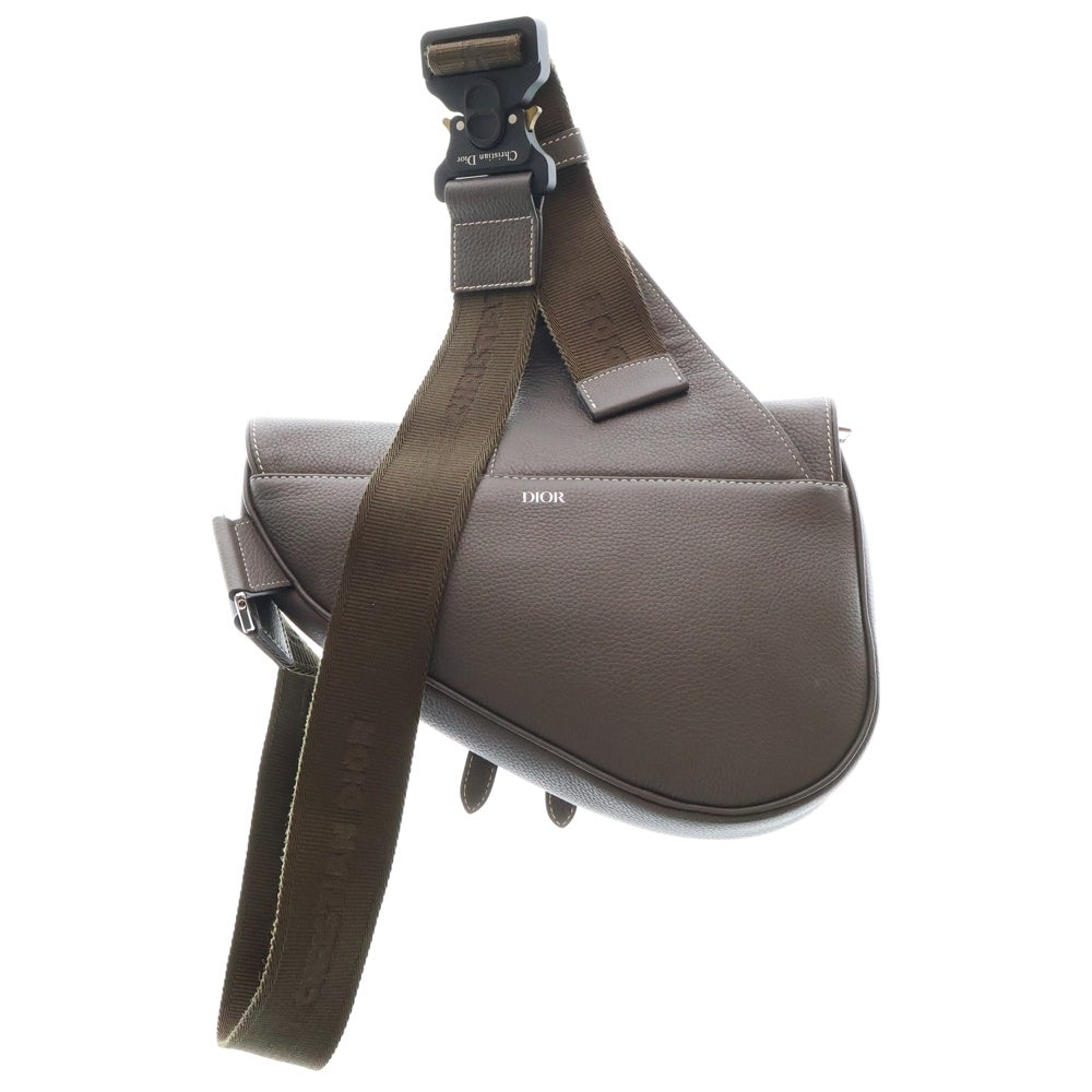 Christian Dior(クリスチャンディオール) SADDLE マキシ サドル レザー ショルダーバッグ ブラウン