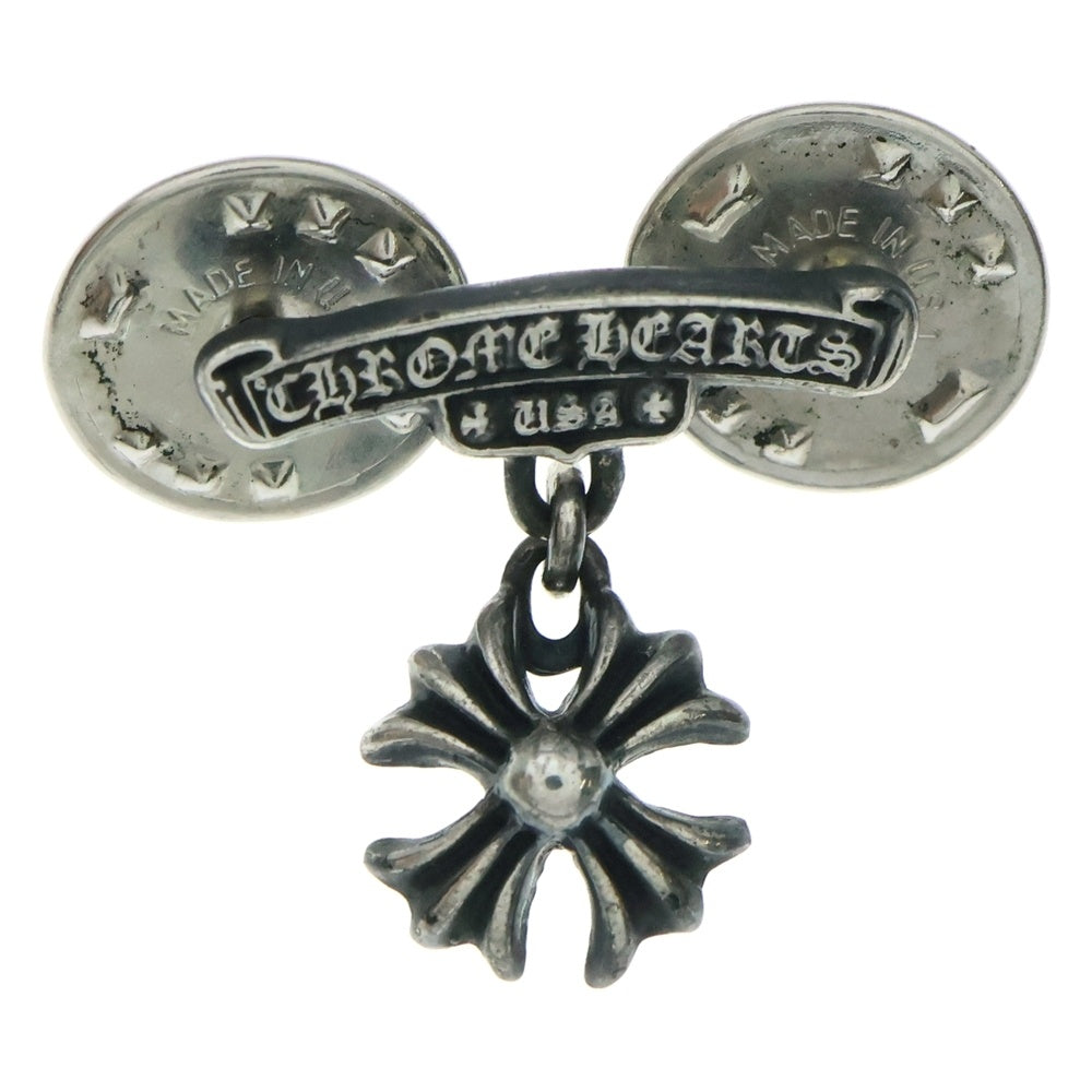 CHROME HEARTS(クロムハーツ) CHクロス スクロールラベル ピンバッチ ブローチ シルバー