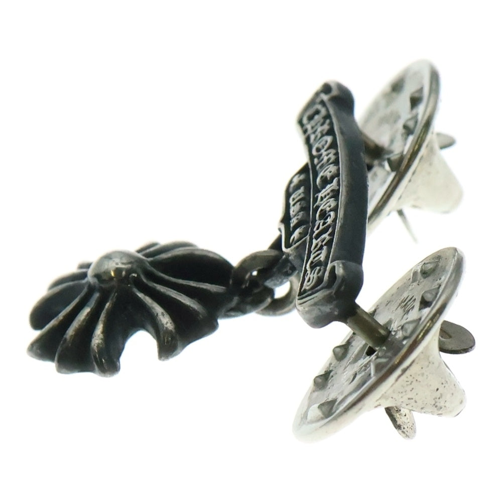 CHROME HEARTS(クロムハーツ) CHクロス スクロールラベル ピンバッチ ブローチ シルバー