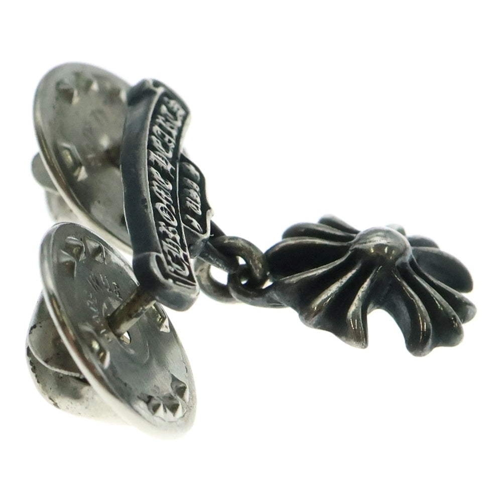 CHROME HEARTS(クロムハーツ) CHクロス スクロールラベル ピンバッチ ブローチ シルバー
