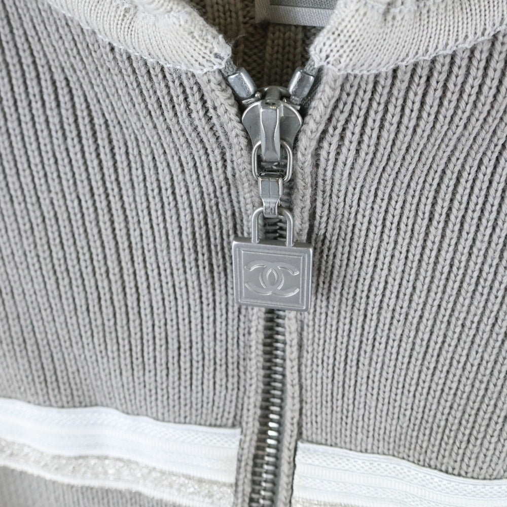 CHANEL(シャネル) 04AW ココマークジップアップ スポーツライン ニットパーカー グレー レディース P24070W03398