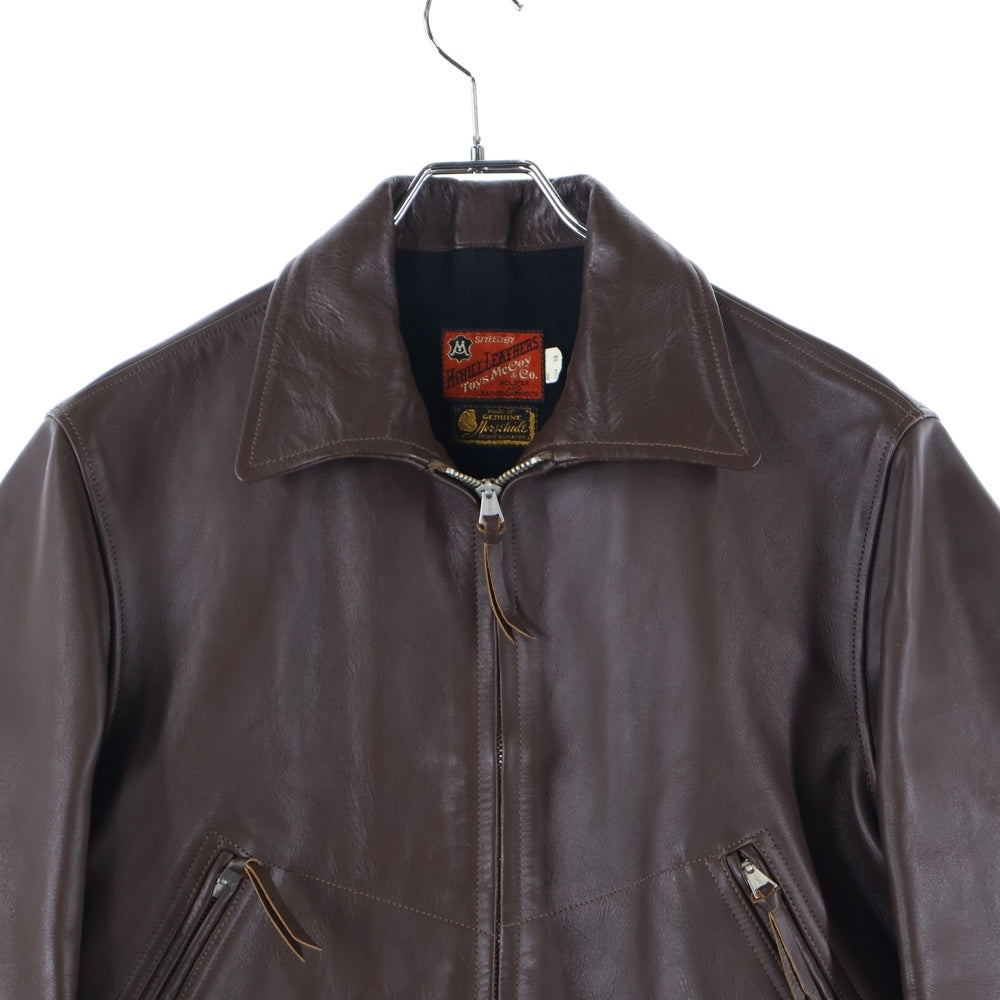 トイズマッコイ　シングルライダースジャケット ホースハイド　ブラウン　38 TOYS McCOY(トイズマッコイ) ホースハイド 馬革 ジップアップ