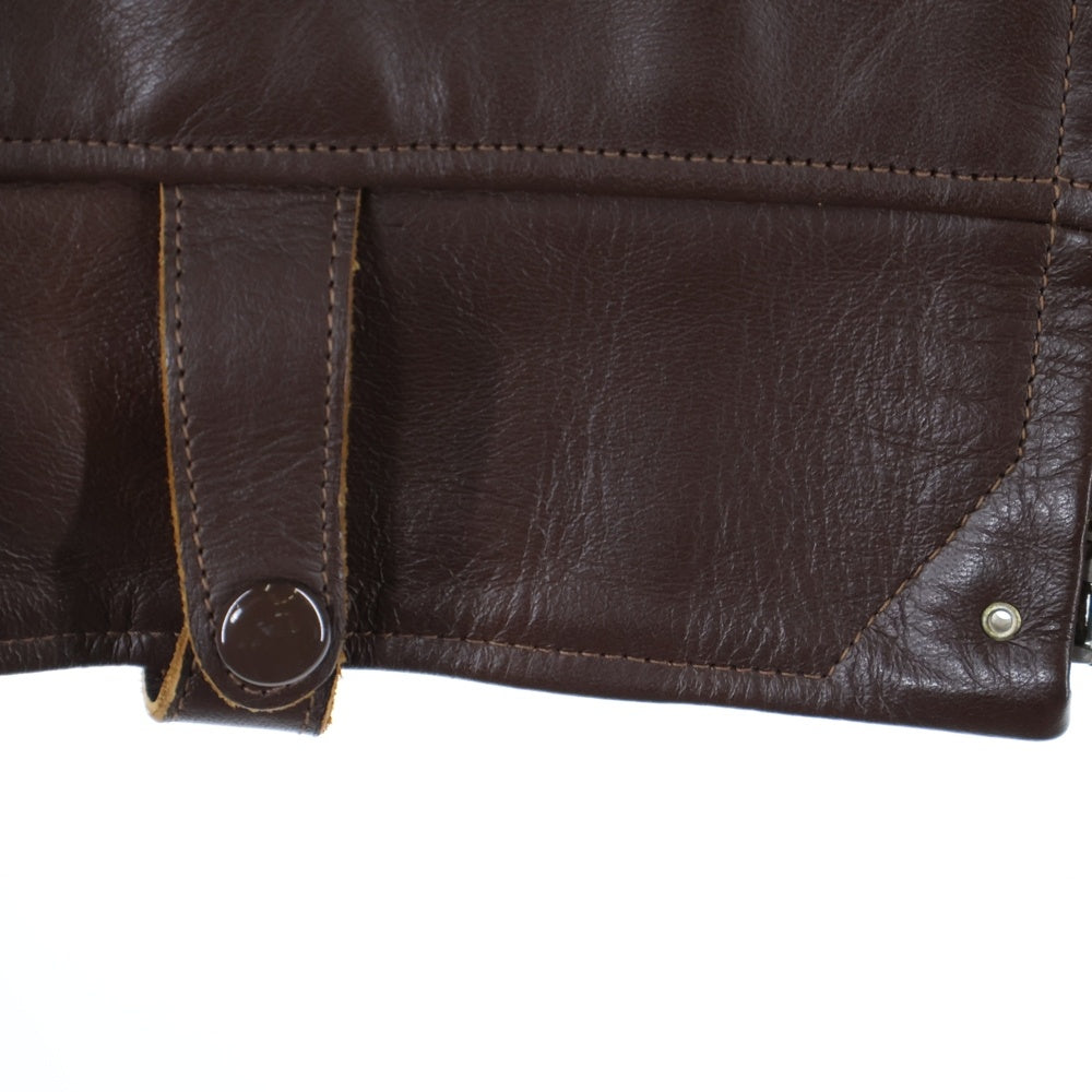 トイズマッコイ　シングルライダースジャケット ホースハイド　ブラウン　38 TOYS McCOY(トイズマッコイ) ホースハイド 馬革 ジップアップ