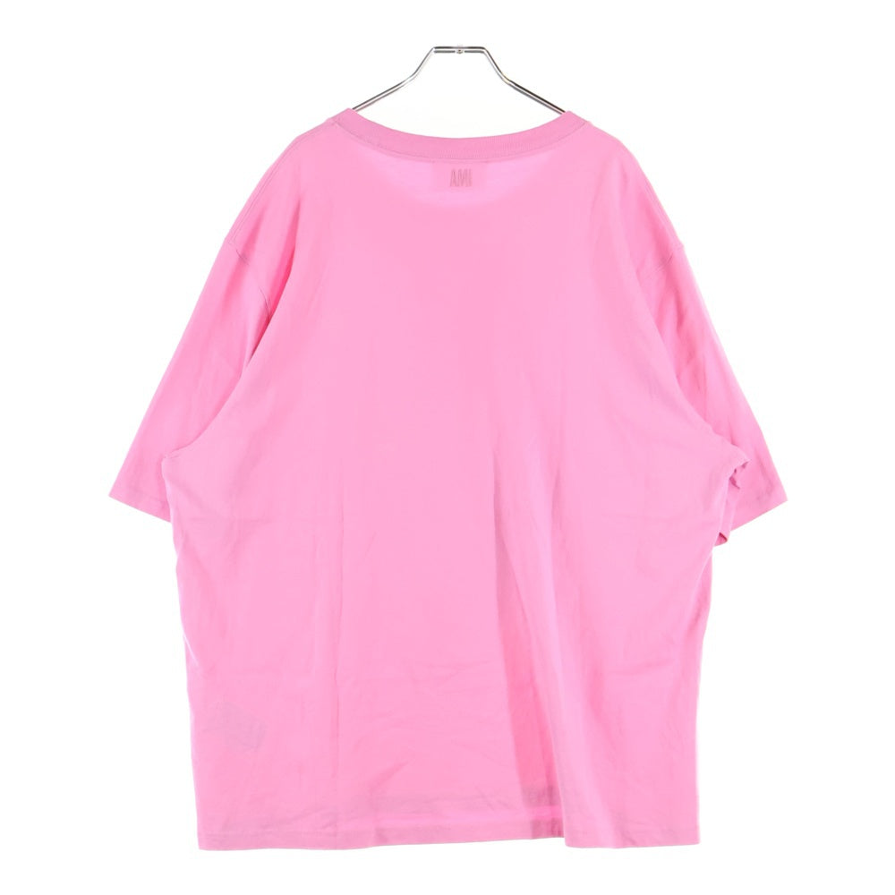 AMI Alexandre Mattiussi(アミアレクサンドルマテュッシ) フロントロゴ刺繍 半袖Tシャツ カットソー ピンク