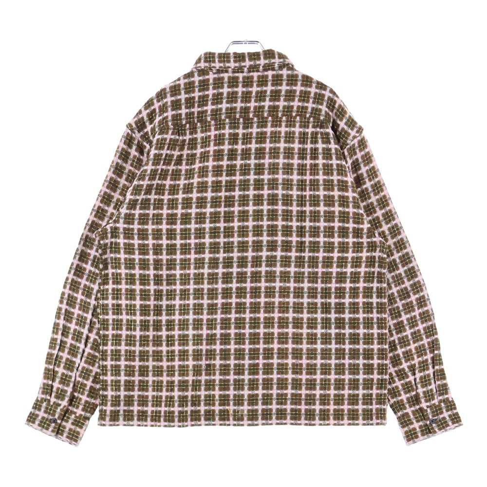 SUPREME(シュプリーム) 25AW Metallic Plaid Zip Up Shirt メタリック プレイド ジップアップ 長袖シャツ チェック柄 ブラウン