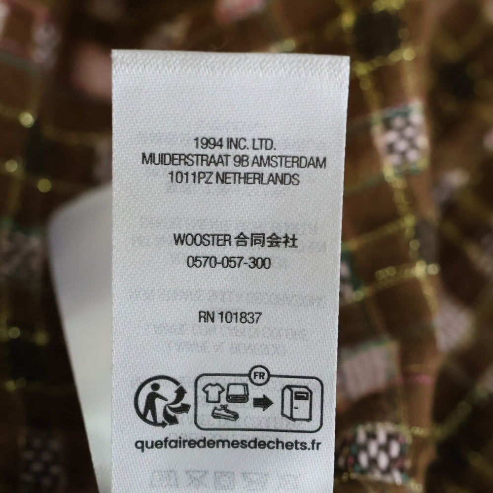SUPREME(シュプリーム) 25AW Metallic Plaid Zip Up Shirt メタリック プレイド ジップアップ 長袖シャツ チェック柄 ブラウン