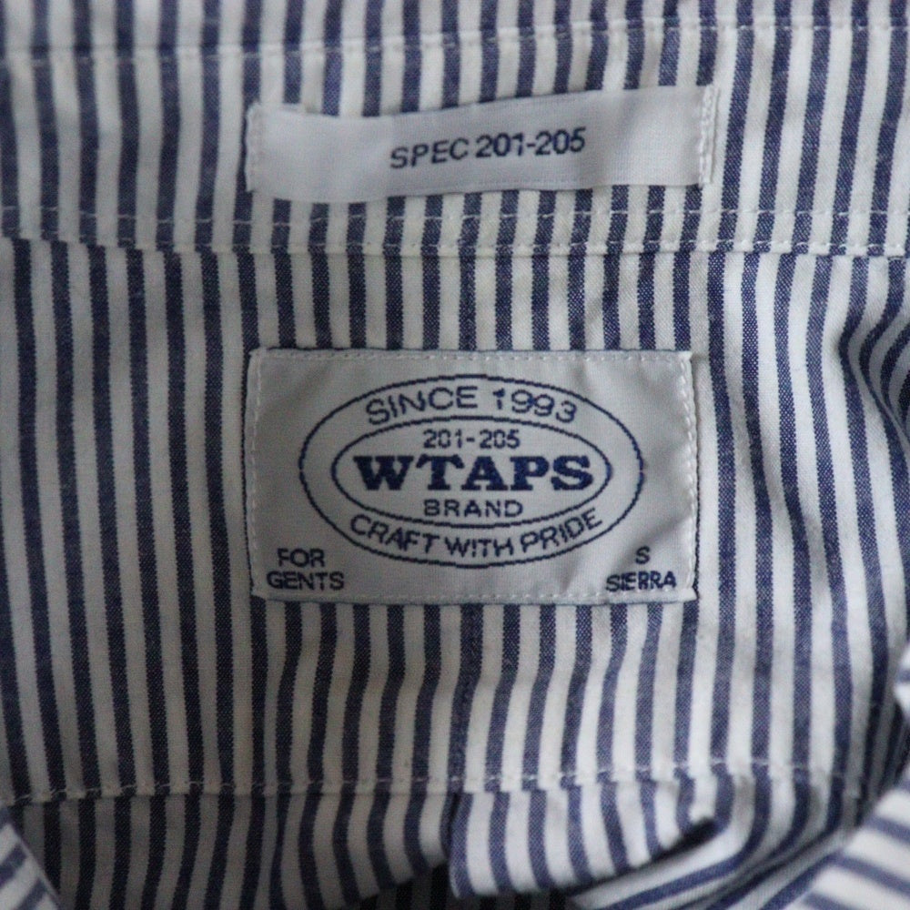 WTAPS(ダブルタップス) 14SS TRAD L/S SHIRTS COPO SEERSUCKER STRIPE 141LTDT-SHM02 ストライプ柄 長袖シャツ ホワイト/ブルー