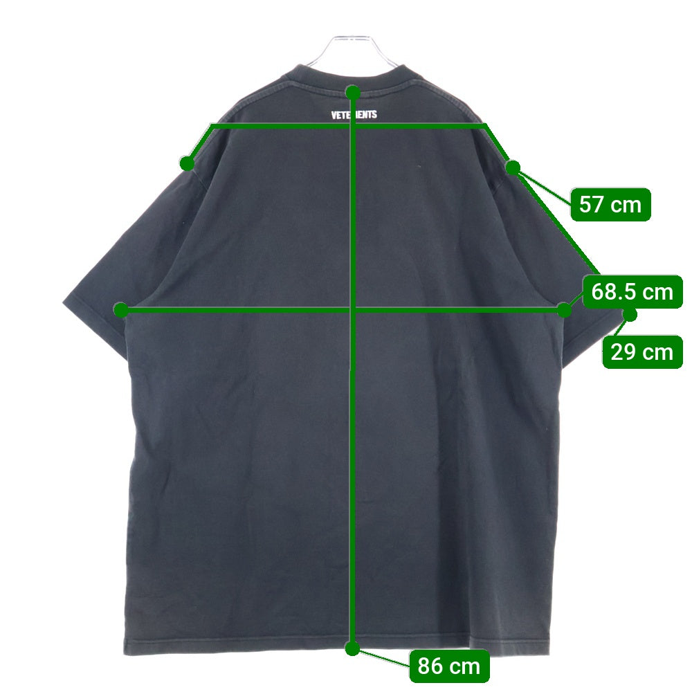 VETEMENTS(ヴェトモン) 16AW Snoop Dogg Tee WF17TP14 スヌープドック 半袖Tシャツ カットソー ブラック