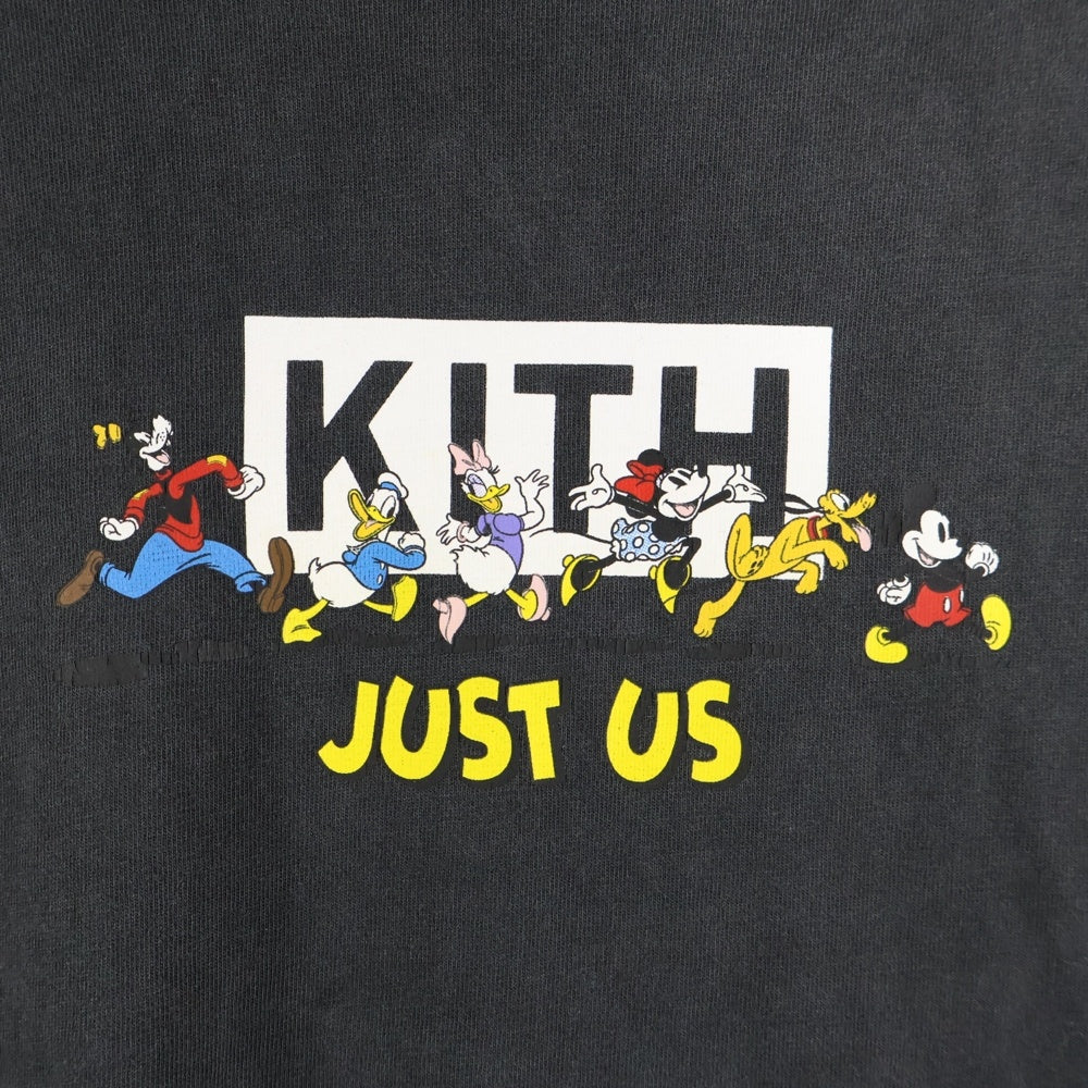 KITH(キス) ×DISNEY ディズニー フロント路刺繍 半袖Tシャツ カットソー ブラック