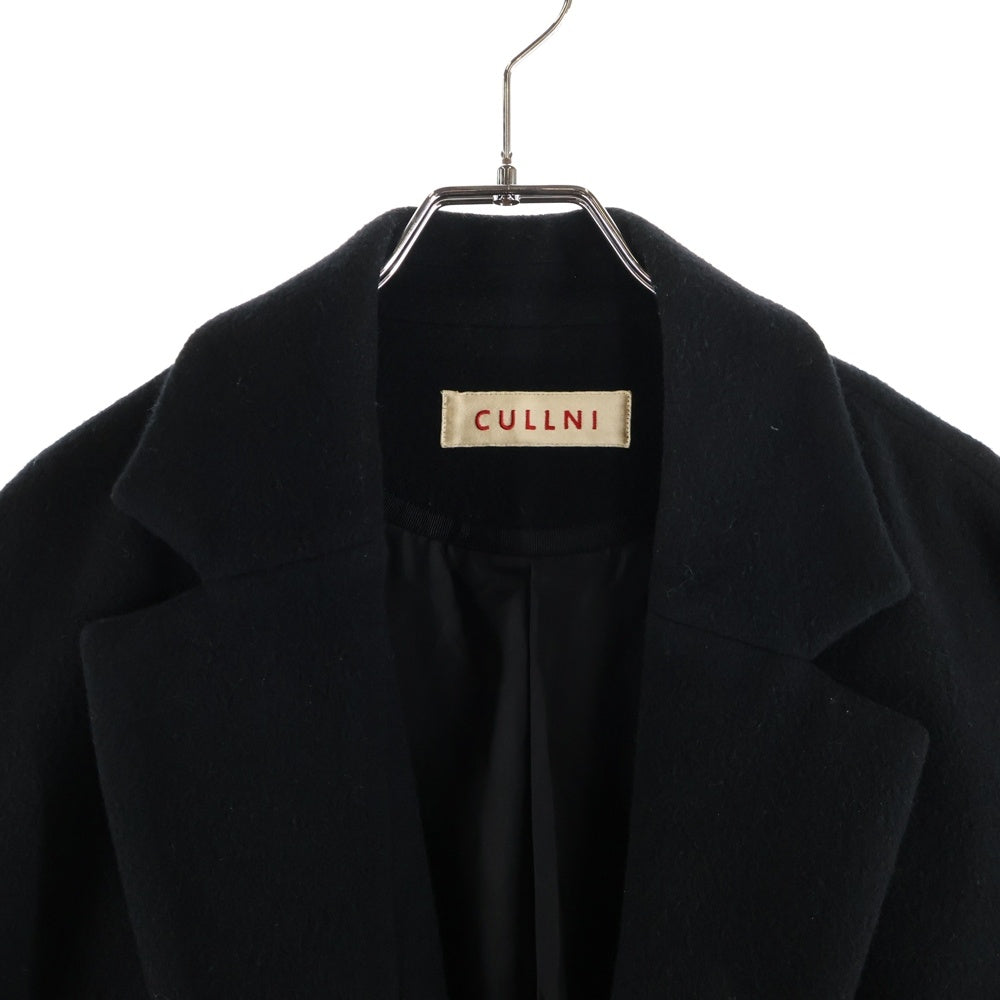 CULLNI(クルニ) ウール タイロッケンコート ロング ジャケット ブラック
