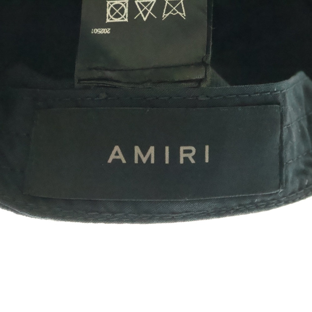 AMIRI(アミリ) 25SS MA Canvas MAキャンバス ロゴ刺繍キャップ 帽子 ブラック