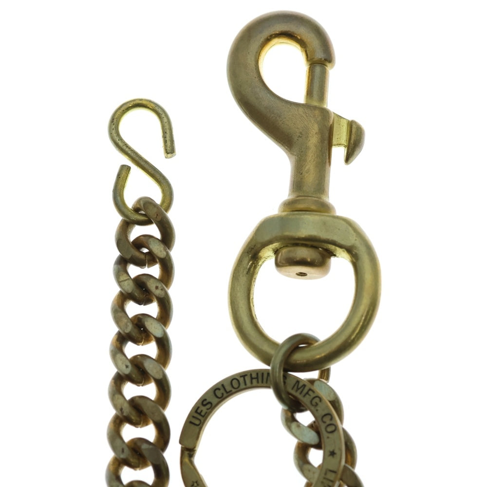 NO BRAND(ノーブランド) 真鍮 キーリング付き ウォレットチェーン ゴールド