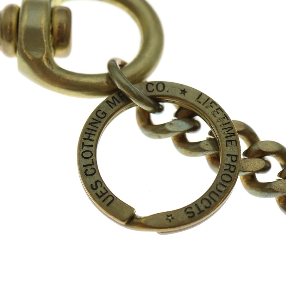 NO BRAND(ノーブランド) 真鍮 キーリング付き ウォレットチェーン ゴールド