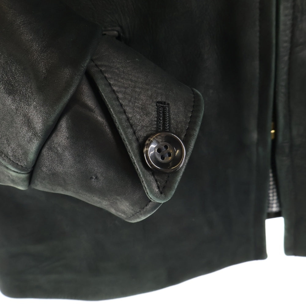 STUSSY(ステューシー) カウレザー 牛革 カーコート ジャケット ブラック