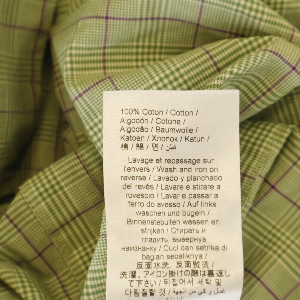 KENZO(ケンゾー) フロントポケット チェック柄 長袖シャツ グリーン