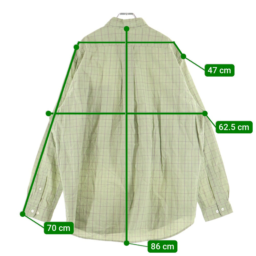 KENZO(ケンゾー) フロントポケット チェック柄 長袖シャツ グリーン