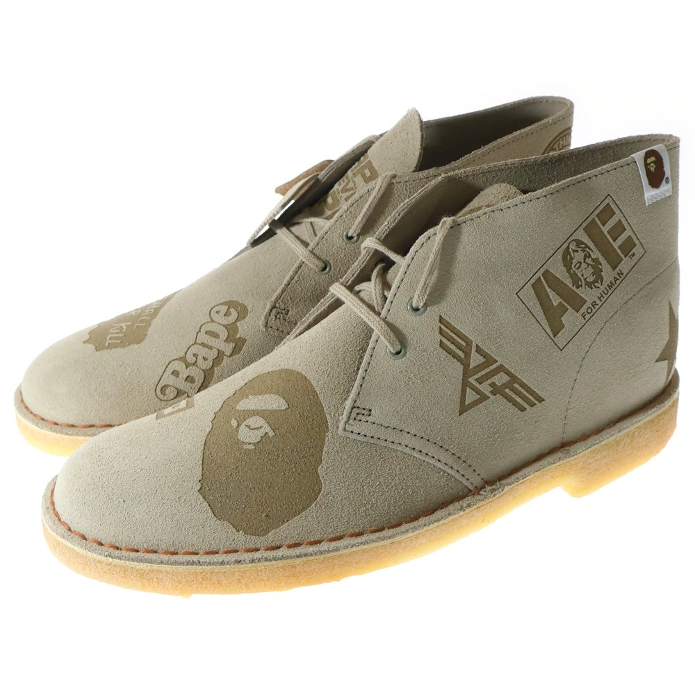 Clarks(クラークス) ×A BATHING APE DESERT BOOTS ア ベイシングエイプ スウェード デザートブーツ ベージュ 44