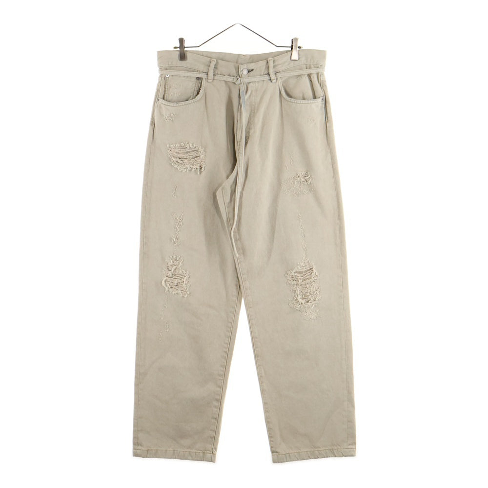 Acne Studios(アクネ ストゥディオズ) 1991 Toj Pompeii Loose fit Jeans デニムパンツ ルーズフィットジーンズ ベルト付 ダメージ加工 グレー