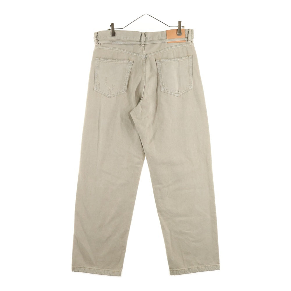 Acne Studios(アクネ ストゥディオズ) 1991 Toj Pompeii Loose fit Jeans デニムパンツ ルーズフィットジーンズ ベルト付 ダメージ加工 グレー