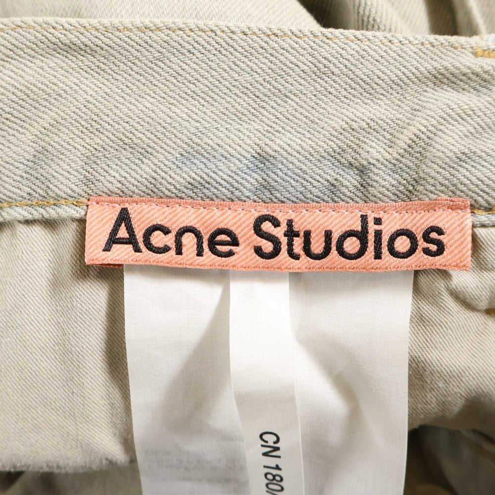 Acne Studios(アクネ ストゥディオズ) 1991 Toj Pompeii Loose fit Jeans デニムパンツ ルーズフィットジーンズ ベルト付 ダメージ加工 グレー