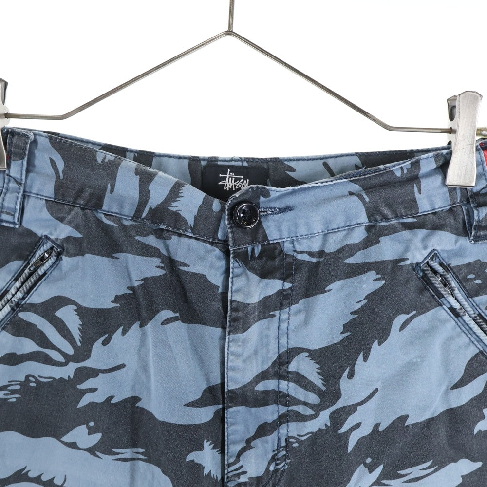 STUSSY(ステューシー) タイガーカモ ミリタリーショーツ ハーフパンツ ブルー