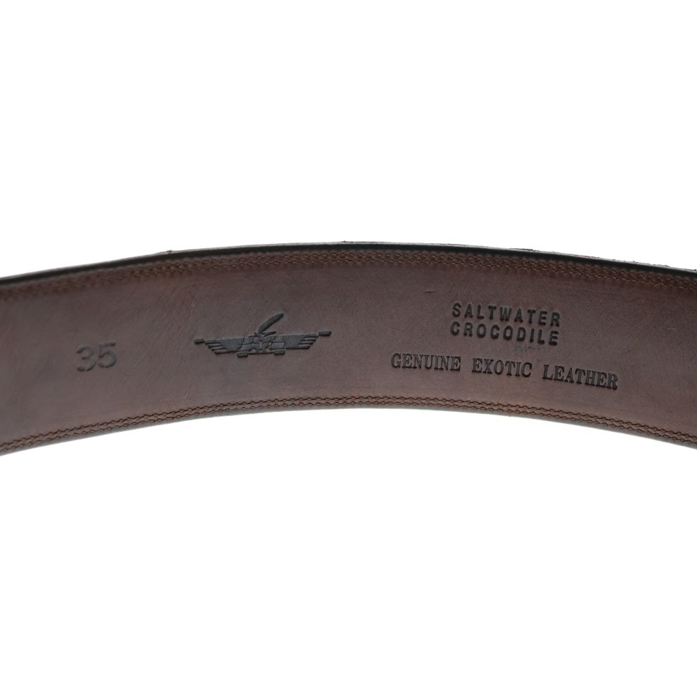 FUNNY(ファニー) オールポロサスクロコダイル アリゲーター ベルト ブラック