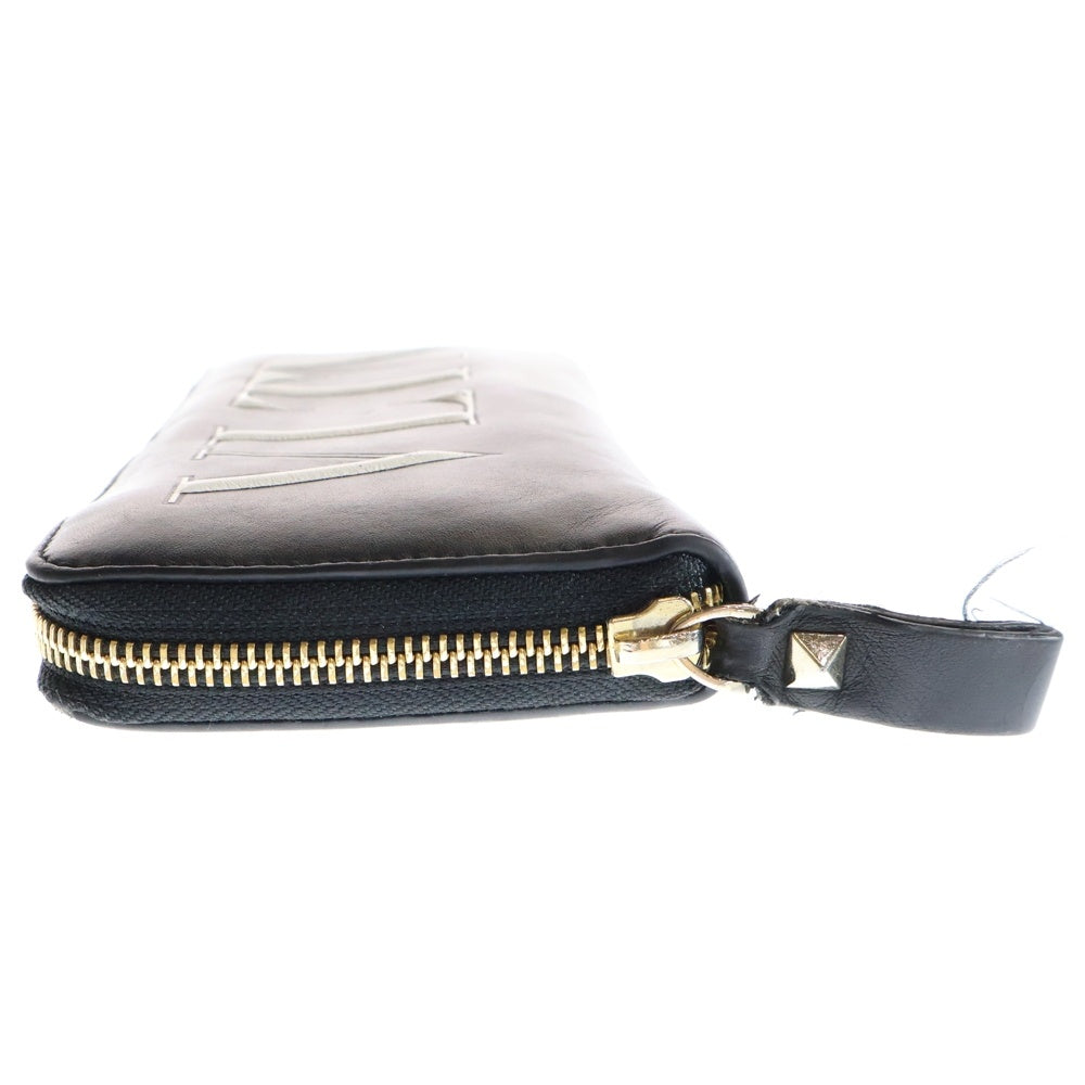 VALENTINO(ヴァレンティノ) ロゴプリントデザイン 長財布 ウォレット ブラック