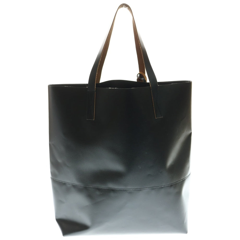 MARNI(マルニ) 25SS オープンショッパー PVCコーティングキャンバス レザートートバッグ SHMQ0037A1P576900N99 ブラック