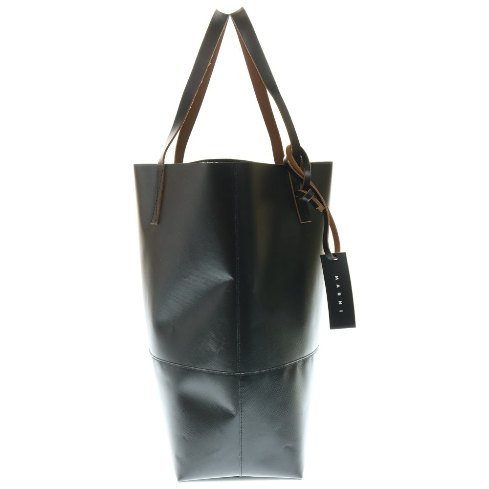 MARNI(マルニ) 25SS オープンショッパー PVCコーティングキャンバス レザートートバッグ SHMQ0037A1P576900N99 ブラック