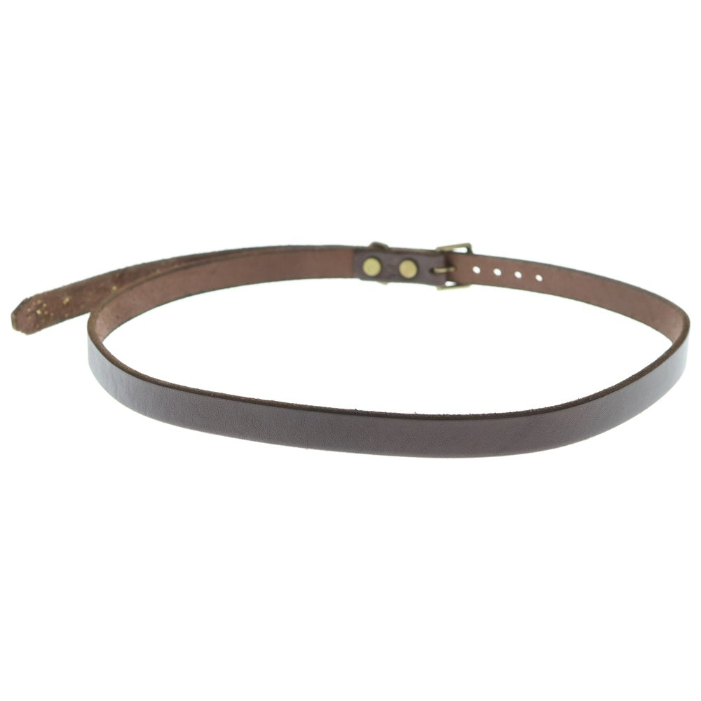 HTC(エイチティーシー) フラワースタッズ ナローレザーベルト ブラウン