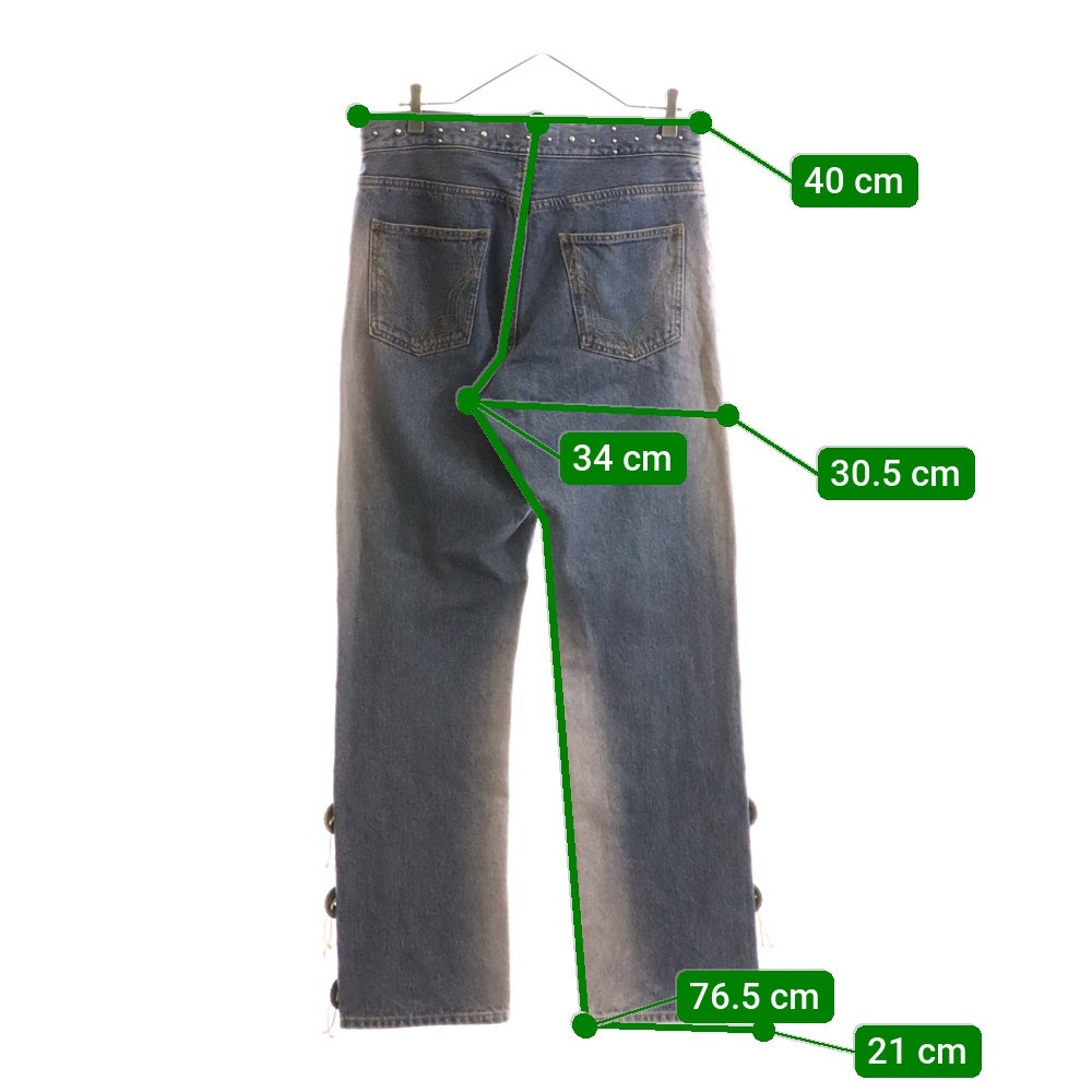 JUN / NAKAYAMA(ジュンナカヤマ) 24AW WESTERN STUDS DENIM PANTS ウェスタン スタッズデニムパンツ インディゴ JN-FW24-028
