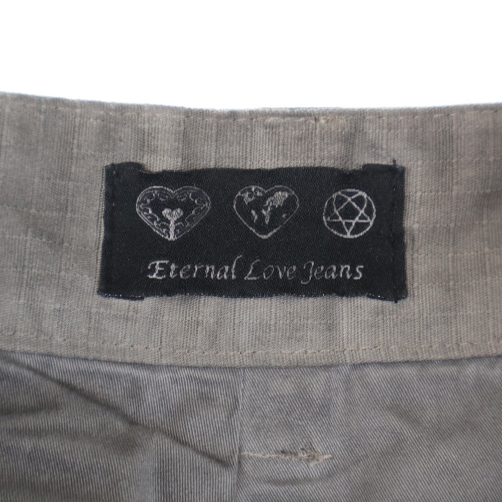 ETERNAL LOVE(エターナルラブ) ユーズド加工 カーゴフレアパンツ グレー