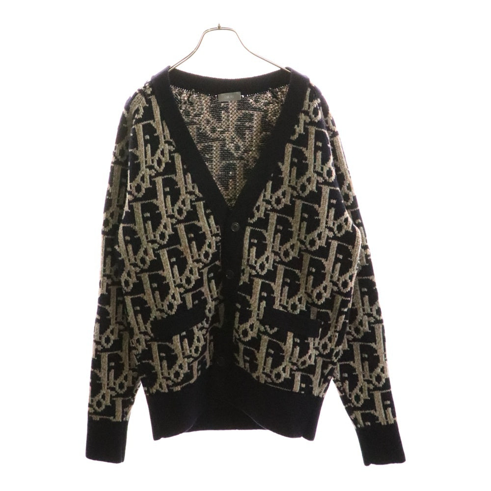 DIOR(ディオール) 22AW オブリーク 総柄 ウールカーディガン 213M233AT393 ブラウン