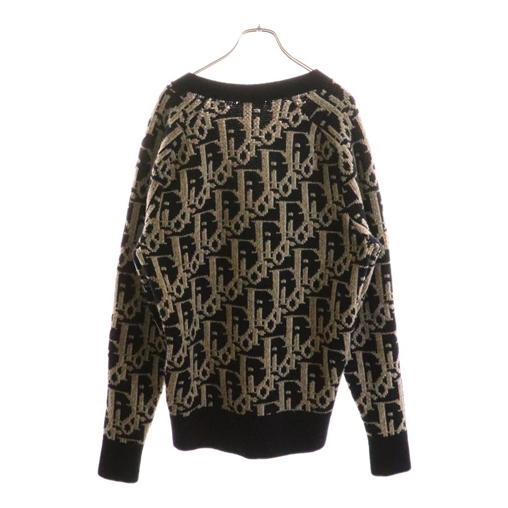 DIOR(ディオール) 22AW オブリーク 総柄 ウールカーディガン 213M233AT393 ブラウン