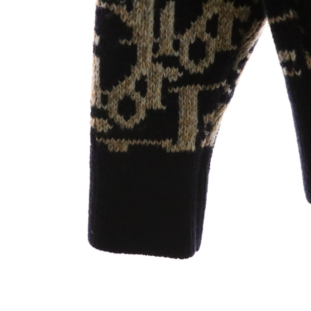 DIOR(ディオール) 22AW オブリーク 総柄 ウールカーディガン 213M233AT393 ブラウン